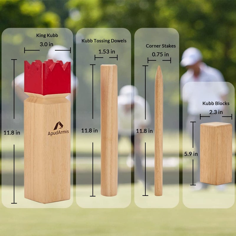 ApudArmis Kubb   Viking Chess Outdoor Clash Toss Yard Game with Carrying Case - Rubber Wooden Backyard Lawn Games Set for Teenagers Adults Family - Image 4